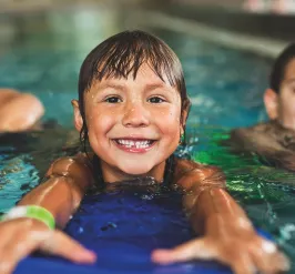 Kids learning to swim at the YMCA